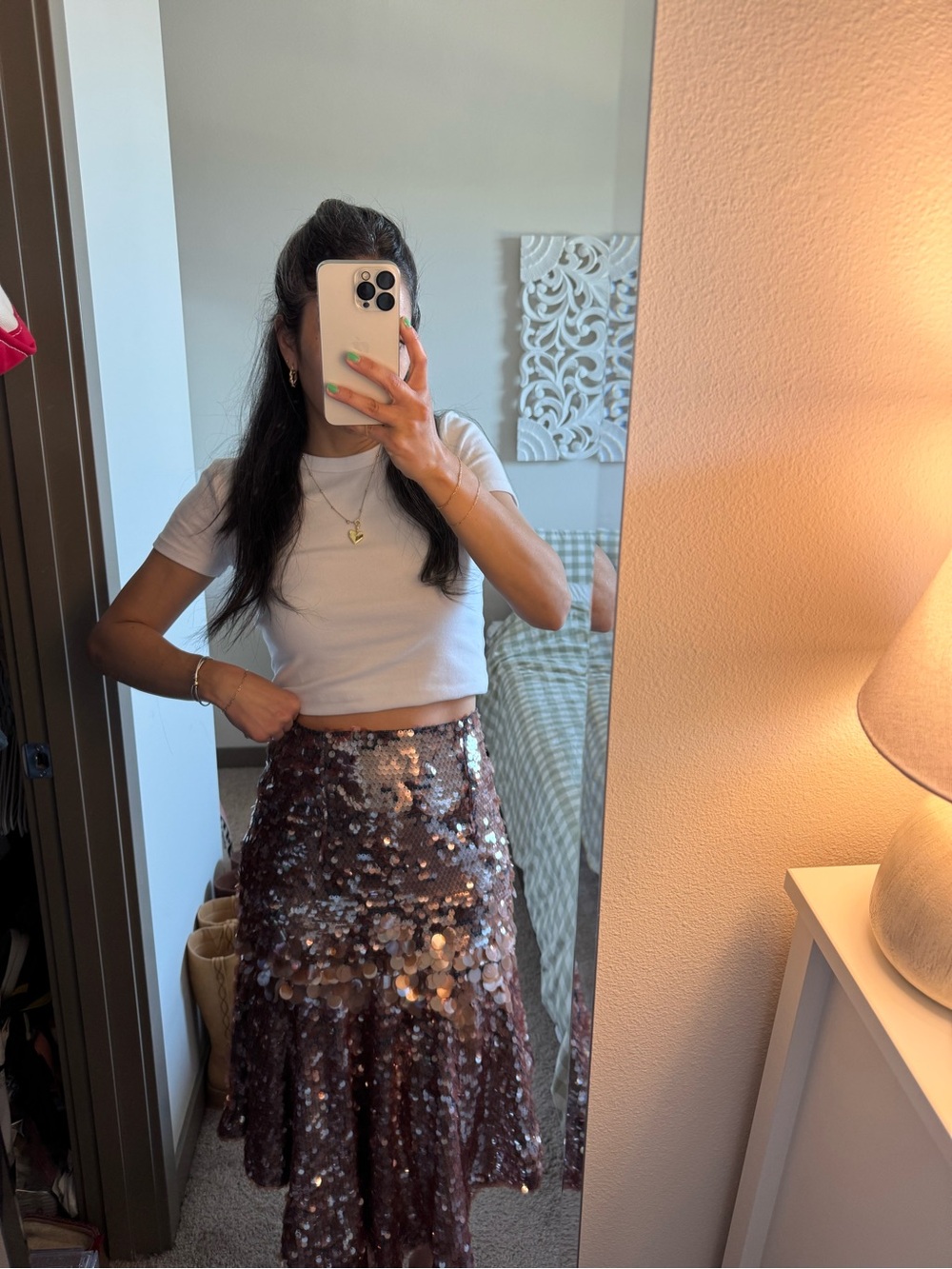 worn once dhruv kapoor sequin skirt